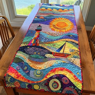 Waves Of Light Quilted Table Runner