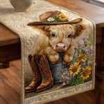Western Highland Quilted Table Runner