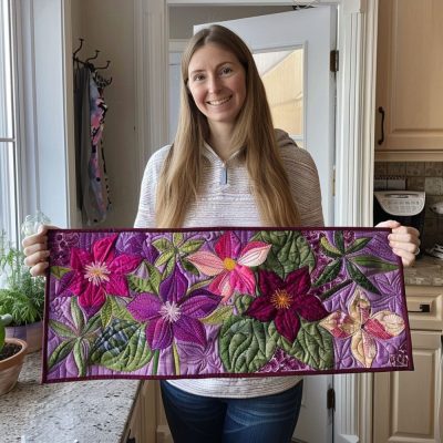 Whimsical Blooms Quilted Table Runner