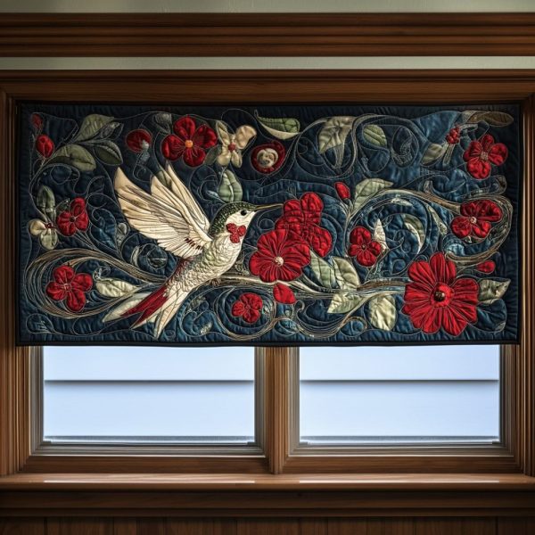 Whispering Hummingbird Quilted Valance