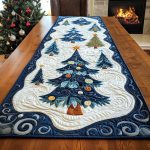 Winter Pine Forest Quilted Table Runner