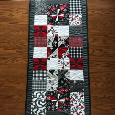Winter Snowy Path Quilted Table Runner