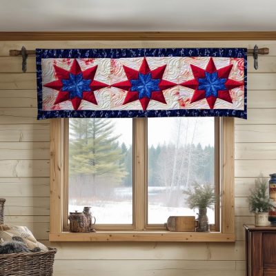 Winter Stars Quilted Valance