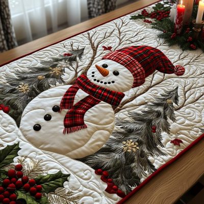 Winter Whimsy Quilted Table Runner
