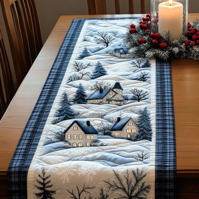 Winter Whisper Quilted Table Runner
