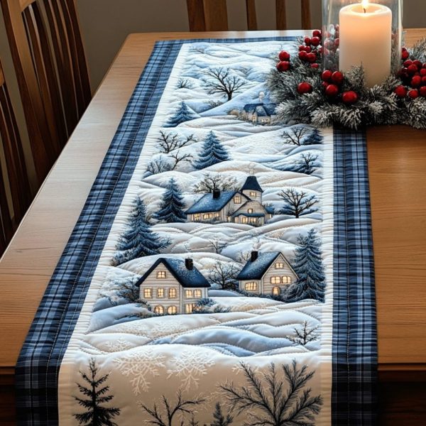 Winter Whisper Quilted Table Runner