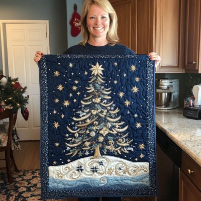 Winter Wonderland Tree Quilted Table Runner
