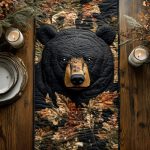 Black Bear Quilted Table Runner