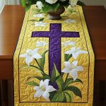Yellow Cross Lilies Quilted Table Runner