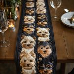 Yorkie Row Quilted Table Runner