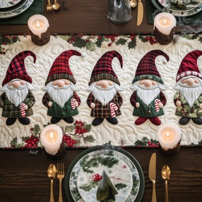 Yuletide Companions Quilted Table Runner