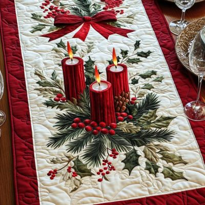 Yuletide Glow Quilted Table Runner