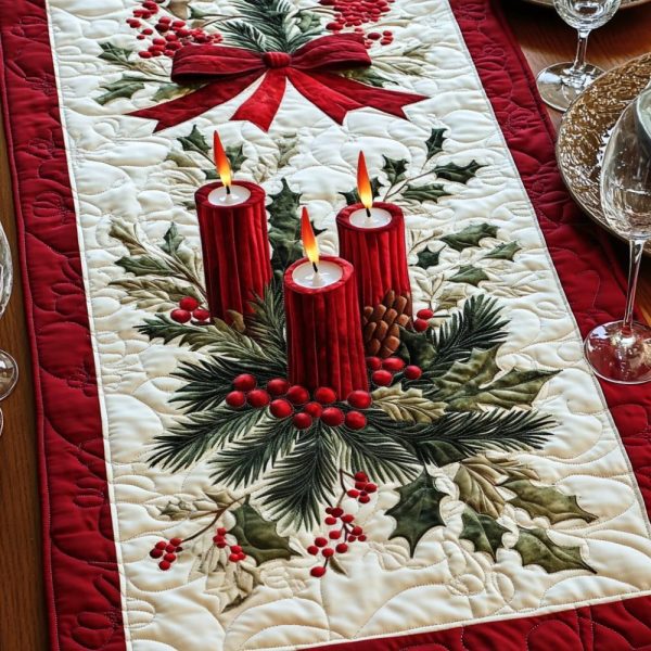 Yuletide Glow Quilted Table Runner