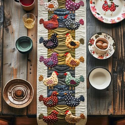 Hen House Quilted Table Runner