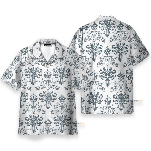 White Haunted Mansion Movie Hawaiian Shirt & Beach Shorts