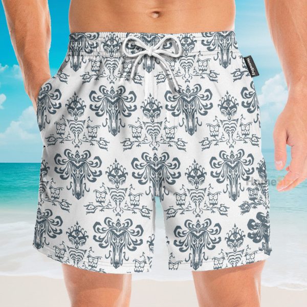 White Haunted Mansion Movie Hawaiian Shirt & Beach Shorts