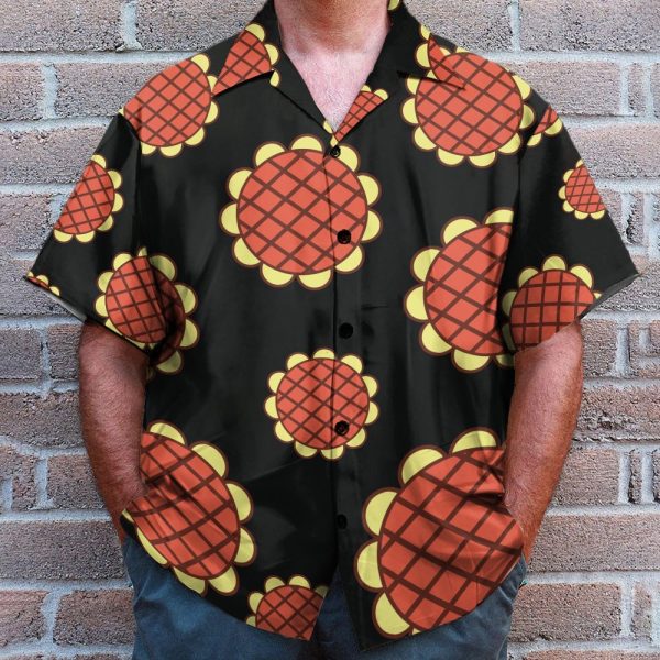 Luffy Dressrosa Sunflower Cosplay Costume Hawaiian Shirt & Beach Shorts