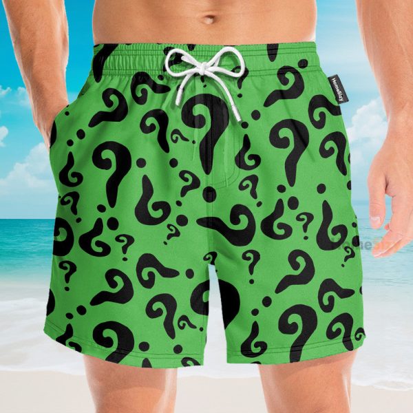 Batman The Riddler Movie Cosplay Costume Hawaiian Shirt & Beach Shorts