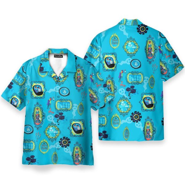 The Haunted Mansion Blue Hawaiian Shirt & Beach Shorts Klz106184