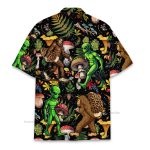 Bigfoot & Alien Trippy Mushroom Forest Hawaiian Shirt