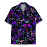 Trippy Dinosaur Psychedelic T-Rex  Neon Hawaiian Shirt