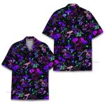 Trippy Dinosaur Psychedelic T-Rex  Neon Hawaiian Shirt