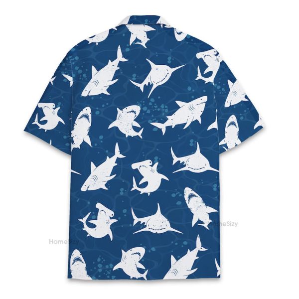 Shark Blue Ocean Cool Beach Hawaiian Shirt
