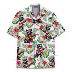 Funny Raccoon Playing Guitar Tropical Vacation Hawaiian Shirt Qt5122102