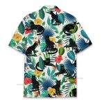 Funny Black Cat Tropical Jungle Floral Hawaiian Shirt