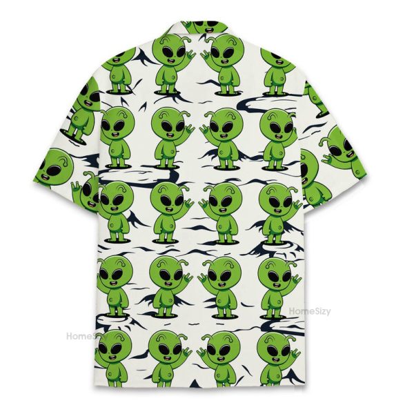 Cute Cartoon Alien Funny Hawaiian Shirt