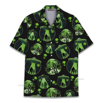 Funny Alien Ufo & Bigfoot Retro Take Me To Your Dealer Hawaiian Shirt