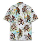 Bigfoot Surfing Sasquatch & Beer Funny Tropical Hawaiian Shirt