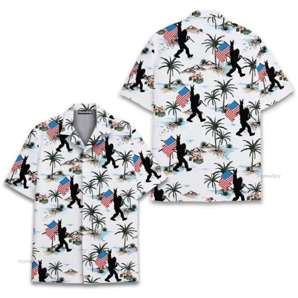 Patriotic Bigfoot Usa Flag Sasquatch Hawaiian Shirt Qt5121202