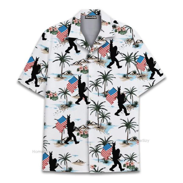Patriotic Bigfoot Usa Flag Sasquatch Hawaiian Shirt Qt5121202