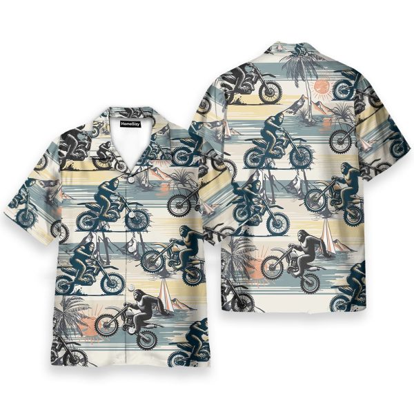 Motocross Bigfoot Funny Dirt Bike Riders Hawaiian Shirt