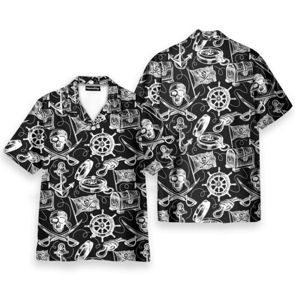 Pirate Vintage Skull & Treasure Map Hawaiian Shirt Qt5122601