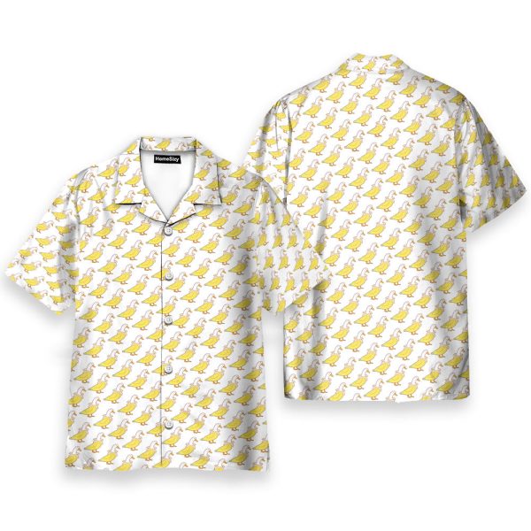 Funny Banana Duck Quirky Summer Seamless Hawaiian Shirt