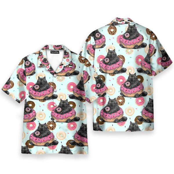 Funny Cat Donut Cute Dessert Hawaiian Shirt