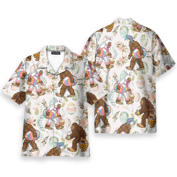 Bigfoot Easter Bunny Sasquatch Aloha Hawaiian Shirt