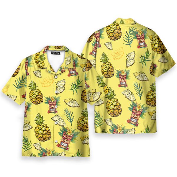 Funny Tiki Pineapple Tropical Hawaiian Shirt