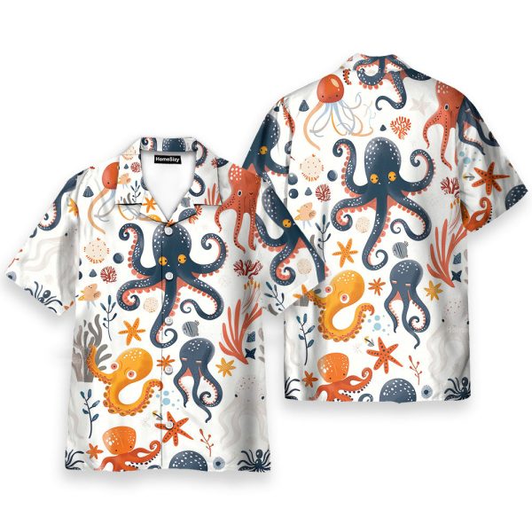Octopus Sea Life Summer Party Outfit Hawaiian Shirt