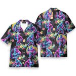Neon Bigfoot Retro 80S Vaporwave Sasquatch Hawaiian Shirt