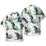 Bigfoot Golf Sasquatch Tropical Hawaiian Shirt