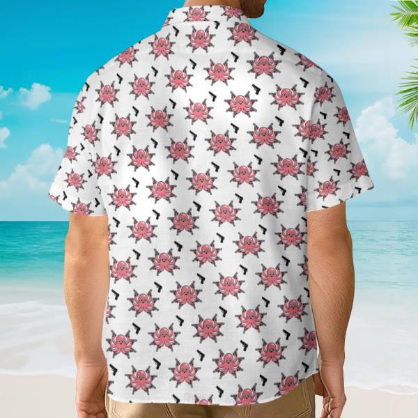 Funny Armed Octopus Quirky Gun Hawaiian Shirt