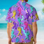 Funky Bigfoot Sasquatch Party Colorful Hawaiian Shirt
