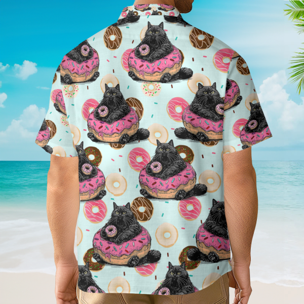 Funny Cat Donut Cute Dessert Hawaiian Shirt