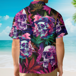 Psychedelic Skull Trippy Smoke & Weed Hawaiian Shirt