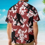 Tactical Bigfoot With Guns Floral Hawaiian Shirt