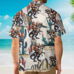 Bigfoot Riding Dinosaur Patriotic Hawaiian Shirt