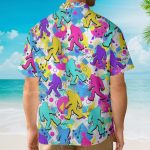 Neon Bigfoot Retro 80S Sasquatch Hawaiian Shirt